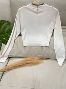 Women Knit Tops - trắng - Xem 2