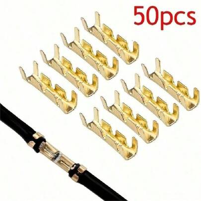 50pcs Double Headed Terminal, Butt Connector