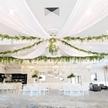 6 Panels  Ceiling Drapes 5ftx20ft Wedding Ceiling Drapes Chiffon Fabric Arch Draping Sheer Curtains Soft Drapery Draping Wedding Ceiling Decorations For Party Ceremony Stage Swag - 白色 - 查看 7