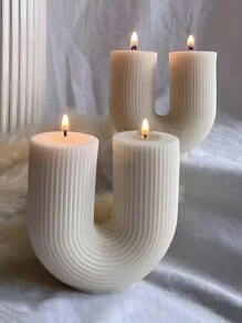 DIY U 型线条图案蜡烛硅胶模具石膏模具家居装饰摆件礼品环氧树脂模具