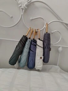 1 pièce Parapluie manuel pliable super léger de 88 cm avec poignée incurvée, blanc laiteux pour l'école, le bureau, la maison, les voyages. Cœur de la Saint-Valentin pour garçon