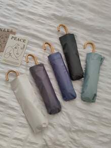 1 pièce Parapluie manuel pliable super léger de 88 cm avec poignée incurvée, blanc laiteux pour l'école, le bureau, la maison, les voyages. Cœur de la Saint-Valentin pour garçon