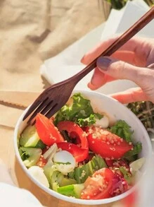 6pcs Wooden Salad Forks & Spoons Set, 22.5cm/8.8inch,Kitchen,Christmas Gift