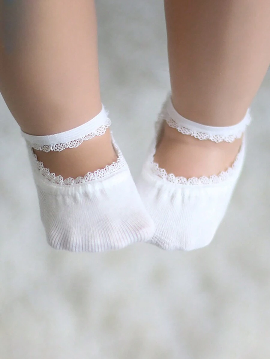 1 Miếng Gầy Ren Vớ Đối với Trẻ em , Thích hợp Đối với Cả hai Con trai Và Cô gái Đối với Mặc hàng ngày In Mùa Xuân Và Mùa hè - trắng - Xem 1