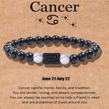 1 Miếng Cung hoàng đạo Vòng tay Cho nam giới NỮ , 8mm Tự nhiên Mã não có vân đen đá Ngôi sao Dấu hiệu Chòm sao Lá số tử vi Vòng tay Qủa tặng Chúc may mắn Qủa tặng - Nhiều màu - Xem 12