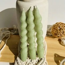 1 Packung 3 Stücke spiralförmige Kegel Kerzen, 7.1 Inch/18cm, 2 cm Durchmesser unten, 6 Stunden Brenndauer, geruchlos, tropffrei, verjüngtes Design, für Dinnerparty Hochzeitsdekoration, Raumdekoration, Geschenke