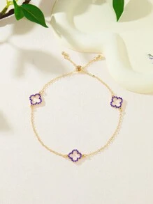 Conjunto de pulsera y tobillera con forma de trébol calado y decorado con rhinestones (se venden por separado) - Regalo para San Valentín, mamá, madre, Día de la Madre