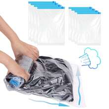 Bolsa de compresión de vacío colgante para el hogar, bolsa de clasificación de ropa, bolsa de vacío grande, bolsa de almacenamiento de chaquetas colgantes, bolsa de vacío, dormitorio, compresión enrollable, sin necesidad de máquina de vacío o bomba, organizador, almacenamiento en el hogar - Multicolor - Ver 8