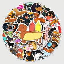 50pcs Cute Puppy Stickers, Waterproof Sticker For Kids, Small Stickers For Water Bottles, Laptop And Baggage. Funny Sticker Packs Without Repeat. Stickers Set For Water Bottles. - Black - View 3