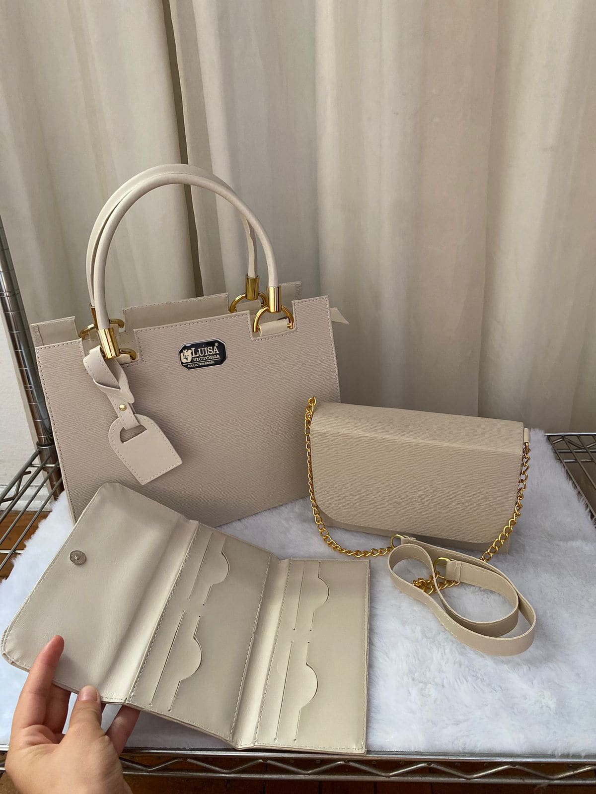 Women Bag Sets - Champagne - View 1