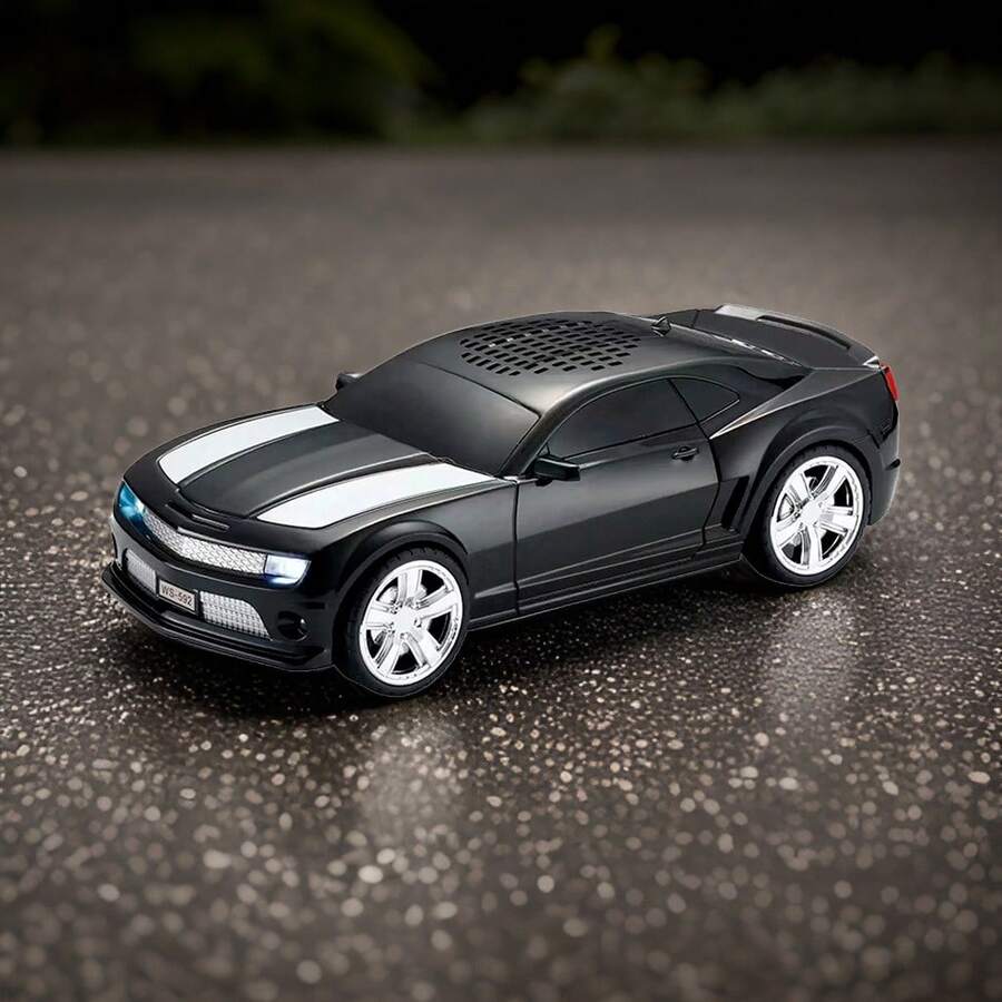 Camaro Car-Shaped Speaker, Bluetooth Fm And USB Speaker, It Has A Cable To Charge The Speaker - Black - View 1