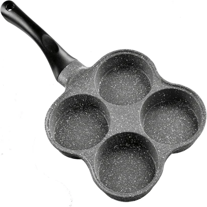 Rustless Egg Frying Pan | 4-Cup Nonstick Easy Clean Egg Cooker Omelet Pan For Breakfast Swedish Pancake, Crepe Pan Gas Stove And Other Stoves Cookware Seafood Boil