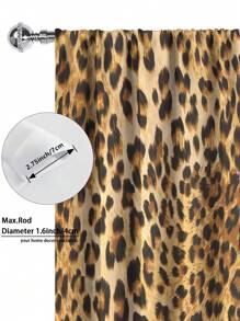 2pcs New Retro Faux Animal Fur Texture, High-Grade Polyester Digital Printed Pattern Decorative Curtain For Home, Four Seasons Universal - Multicolor - View 3