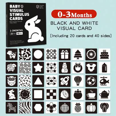 High-Contrast Infant Cards, Newborn Visual Stimulation Black & White Cards, 1box(20pcs, 40 Patterns), Baby Flash Cards For Learning And Playing, Gift For 0-36 Months School, Student, Stationery, School Supplies, Black And White Flash Cards, New Baby Cards, Black And White Card Baby, Baby Learning Card, Gift Card>Baby, White Flash Cards Baby Card, Flash Cards, Baby Card, Baby Cards