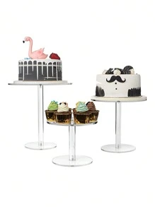 Soporte para tarta de acrílico, bandeja redonda de postre con forma de torre transparente, estante de plástico multinivel para exhibición de frutas en bodas, fiestas y cumpleaños