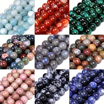 6/8/10mm Natural Crystal Beads Stone Round Energy Healing Loose Beads  For Jewelry Making Bracelet Anklet Necklace