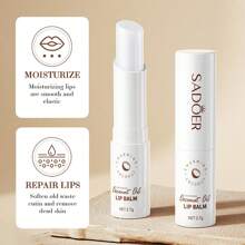 SADOER 椰子润唇膏 - 持久滋养保湿，男女皆宜 - 日常护理润唇膏 - 白色 - 查看 3