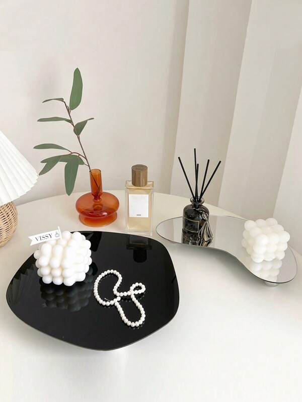 2pcs Acrylic Tray Serving Dish Tray Earring Dish Serving Tray Candlestick Plate Jewelry Organizer Tray Ornate Tray Ceramic Jewelry Tray Acrylic Storage Tray Aromatherapy Base Iron