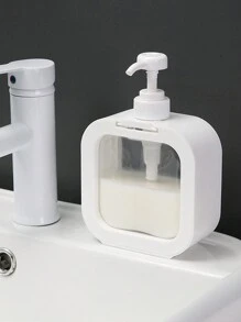 1pc 500ml Large Capacity Empty Bottle For Shower Gel/Shampoo/Hand Soap With Pump For Refill, Light And Luxury - White - View 5