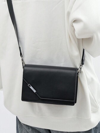 纯色百搭翻盖斜挎包 大学包 书包 多功能单肩包 斜挎包 单肩包 学生文具 邮差包 圆筒包 复古旅行钱包 男士礼物 皮包 男士包 旅行必备品 复古包 情人节 情人节黑色包 节日必备品 男士包 男士露营单肩包 贴纸包 冬季情人节礼物 男士情人节礼物 复古度假礼品 包包 春季复古包 迷你包 小包 单肩包