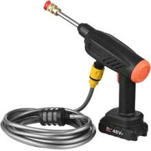 Hidrolimpiadoras sin cable 48V 464PSI Hidrolimpiadora portátil a batería Hidrolimpiadora de alta presión para lavar coches Limpiar suelos Regar flores Pistola Inalámbrica Hidrolavadora Portátil Batería Litio 48v - Negro - Ver 8