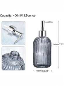 1 bình đựng xà phòng thủy tinh, chai đựng kem dưỡng da để bàn 13,53 oz có vòi bơm, bình đựng xà phòng để bàn kiểu nhấn, hộp đựng nước rửa tay phòng tắm, chai đựng dầu gội và sữa tắm có thể nạp lại rỗng, phụ kiện phòng tắm, trang trí nhà cửa, đồ nội thất gia đình trang trí phòng tắm trang trí mùa thu trở lại trường học - Nhiều màu - Xem 2