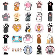 50pcs Cute Kitten Stickers, Waterproof Sticker For Kids, Small Stickers For Water Bottles, Laptop And Baggage. Funny Sticker Packs Without Repeat. Stickers Set For Water Bottles. - Yellow - View 4