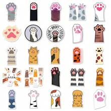 50pcs Cute Kitten Stickers, Waterproof Sticker For Kids, Small Stickers For Water Bottles, Laptop And Baggage. Funny Sticker Packs Without Repeat. Stickers Set For Water Bottles. - Yellow - View 2