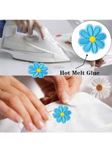 12 cái Phối màu Thêu Daisy , Sắt-Bật Đèn treo tường Đối với Quần áo , Ba lô , Mũ , Giày dép , Trang trí DIY - Nhiều màu - Xem 5