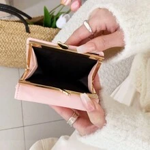 New Cute Fruit Printed Folding Wallet, European And Korean Style PU Cartoon Mini Coin Purse For Women - Pink - View 6