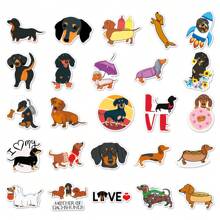 50pcs Cute Puppy Stickers, Waterproof Sticker For Kids, Small Stickers For Water Bottles, Laptop And Baggage. Funny Sticker Packs Without Repeat. Stickers Set For Water Bottles. - Black - View 5