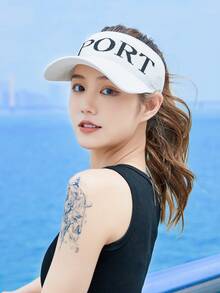 1 Mũ che nắng cho nữ, phong cách mới mùa hè, Mũ xô màu cầu vồng nhẹ và thoáng khí với phần trên trống, thích hợp khi đi biển & du lịch - Nhiều màu - Xem 1