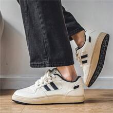 Men's Breathable Soft Bottom, Thick Sole, Non-Slip, Leather, Low Top, Casual, Sports, Sneakers, Men's Loafers