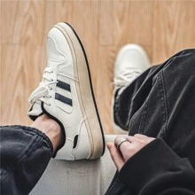 Men's Breathable Soft Bottom, Thick Sole, Non-Slip, Leather, Low Top, Casual, Sports, Sneakers, Men's Loafers