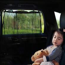 1pc Car Anti-UV Side Window Sunshades Car Window Shade Curtain Auto Front Rear Side Windshield Sun Block For Most Of Cars - Black - View 3