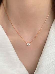 1 Peça Colar Pingente De Diamante De 6 Presilhas Em Aço Inoxidável Com Design Único No Estilo Europeu E Americano Banhado A Ouro, Adequado Para Uso Diário E Festa De Namoro