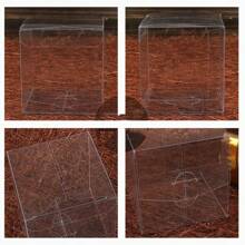 10pcs/Set Transparent Gift Packing Box, Pvc Clear Storage Square Container Valentine Day