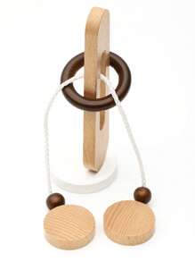 1pc Wooden Ring Unlocking Game, Magic Ring Escape Classic Puzzle Toy, Kongming Lock Luban Lock Intelligence Toy