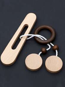 1pc Wooden Ring Unlocking Game, Magic Ring Escape Classic Puzzle Toy, Kongming Lock Luban Lock Intelligence Toy
