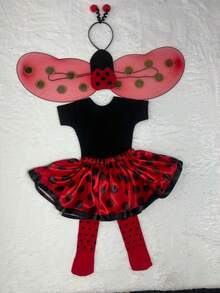 Disfraz Primavera Catarina Para Niña Animalitos Tutú y Leotardo - Rojo - Ver 2