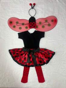 Disfraz Primavera Catarina Para Niña Animalitos Tutú y Leotardo - Rojo - Ver 1
