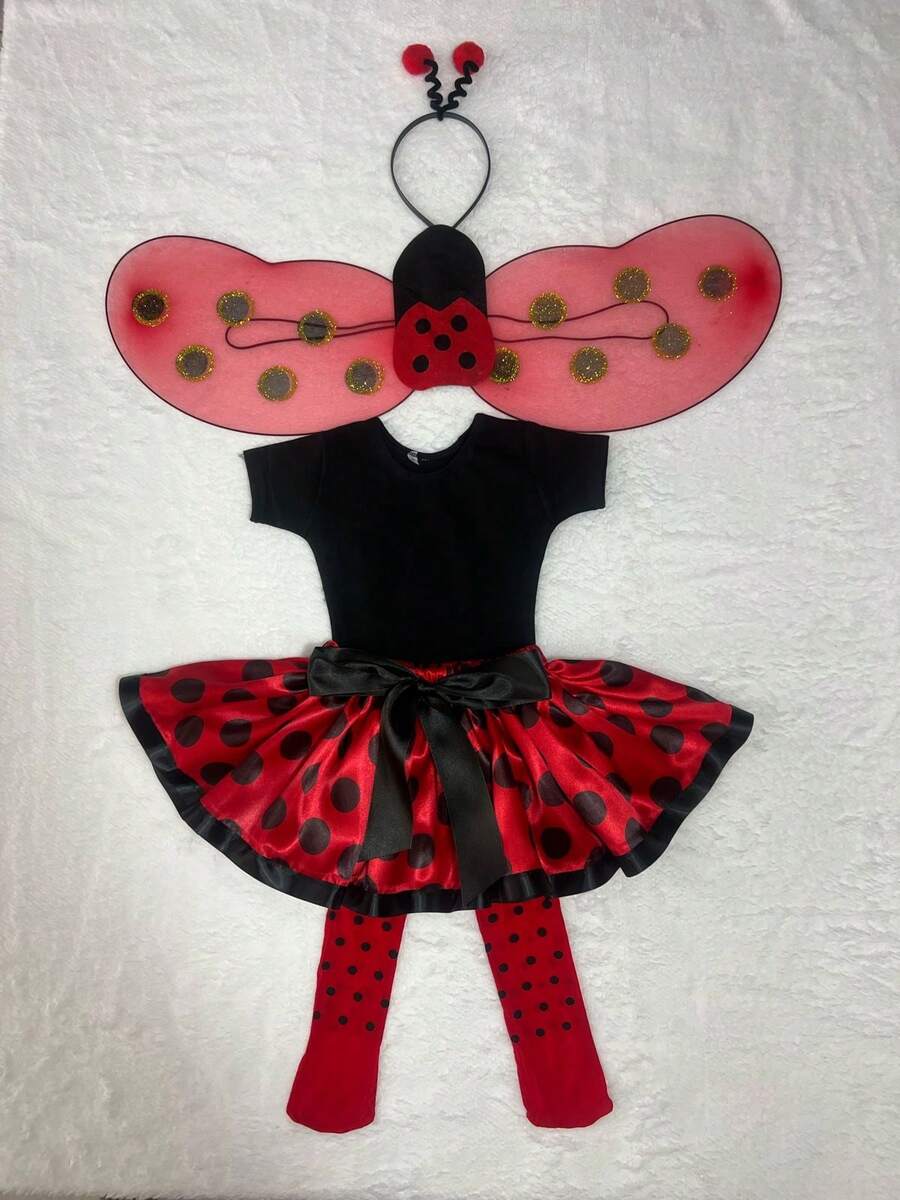 Disfraz Primavera Catarina Para Niña Animalitos Tutú y Leotardo - Rojo - Ver 1