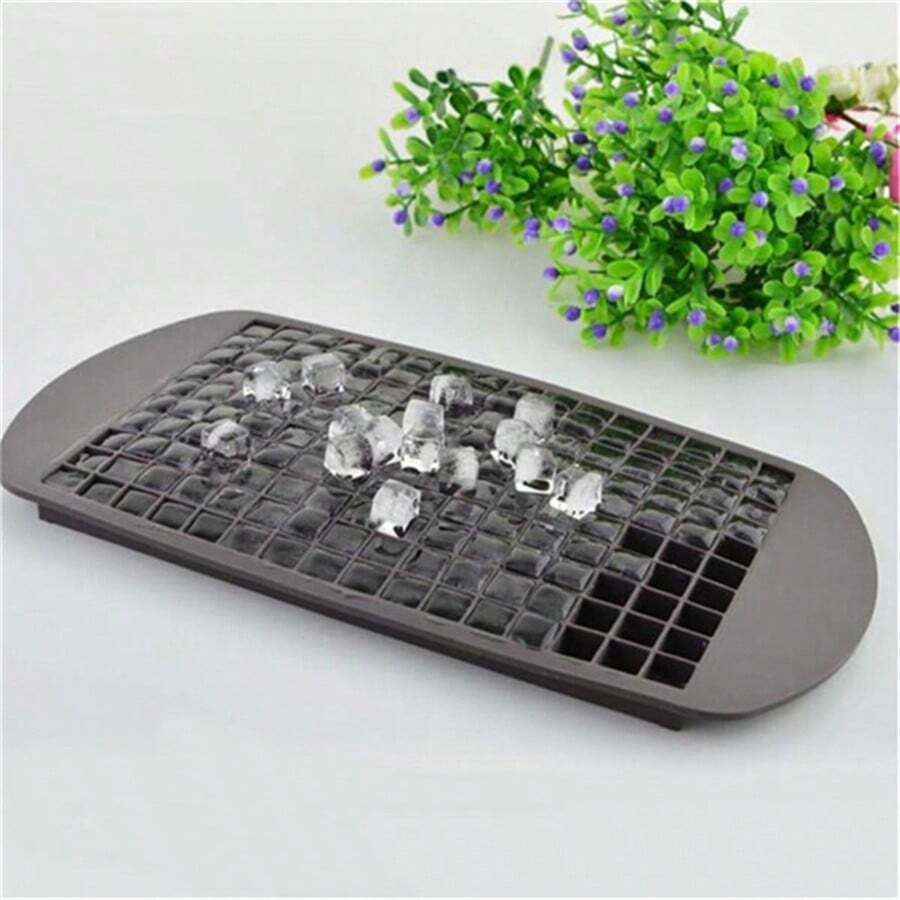 160 Grid Mini Silicone Ice Tray Ice Cubes Foldable Ice Mold Ice Breaker Ice Grid Tray Small Square Mold Ice Maker Mold - Coffee Brown - View 1