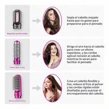 Cepillo Secador De Pelo 5 Es 1 Para Peinado De Mujer Con Plancha Secadora Peinadora Aire caliente - Gris - Ver 6