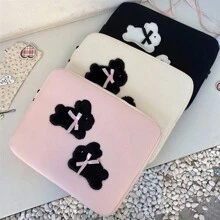 Bolsa De Laptop/tableta Ipad Con Estilo Ins Con Lindo Estampado De Conejo Y Lazo, Capacidad De Almacenamiento Interna Para 11/13 Pulgadas