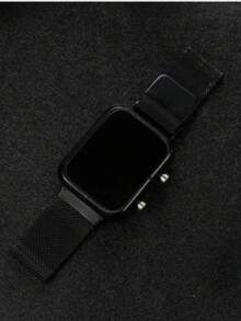 Women's Digital Led Watch Rose Black Gold Silver Square - màu đen - Xem 2