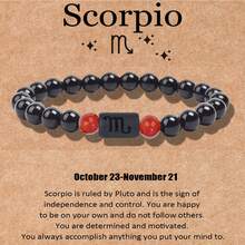 1 Miếng Cung hoàng đạo Vòng tay Cho nam giới NỮ , 8mm Tự nhiên Mã não có vân đen đá Ngôi sao Dấu hiệu Chòm sao Lá số tử vi Vòng tay Qủa tặng Chúc may mắn Qủa tặng - Nhiều màu - Xem 13