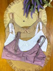 Kit 3 Sutiã De Sustentação Reforçado Feminino Sem Bojo Alça Regulável