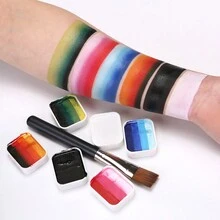 12-Grid 60-Color Rainbow Body Paint Palette, Water-Based Face Paint Makeup For Halloween - Multicolor - View 5