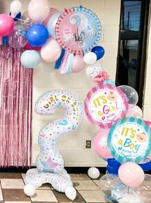 Set de 5 globos con forma de signo de interrogación para revelar el sexo del bebé, globos para revelación de género para niños/niñas, perfectos para fiestas de revelación de género, decoraciones de fiesta de cumpleaños, Navidad - Multicolor - Ver 7